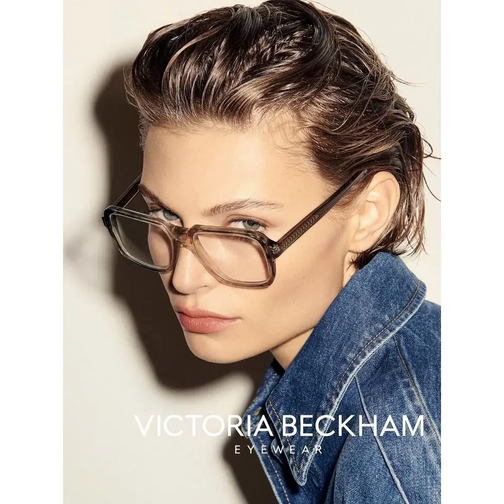 New Victoria Beckham VB2668 001 Black Square Acetate Glasses Women Authentic
